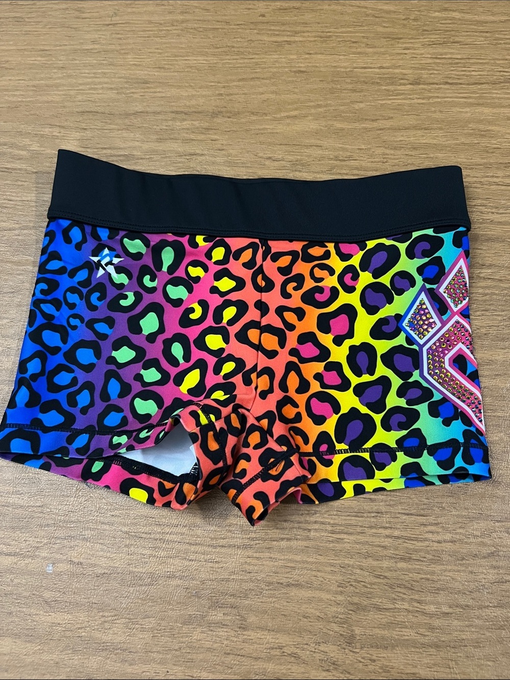 Rebel Athletic Cheer Athletics cheetah print shorts size YL